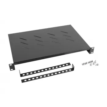 LANBERG Fiksēts plaukts - 19in 1u/483x300mm Maksimālā slodze līdz 25kg Melns