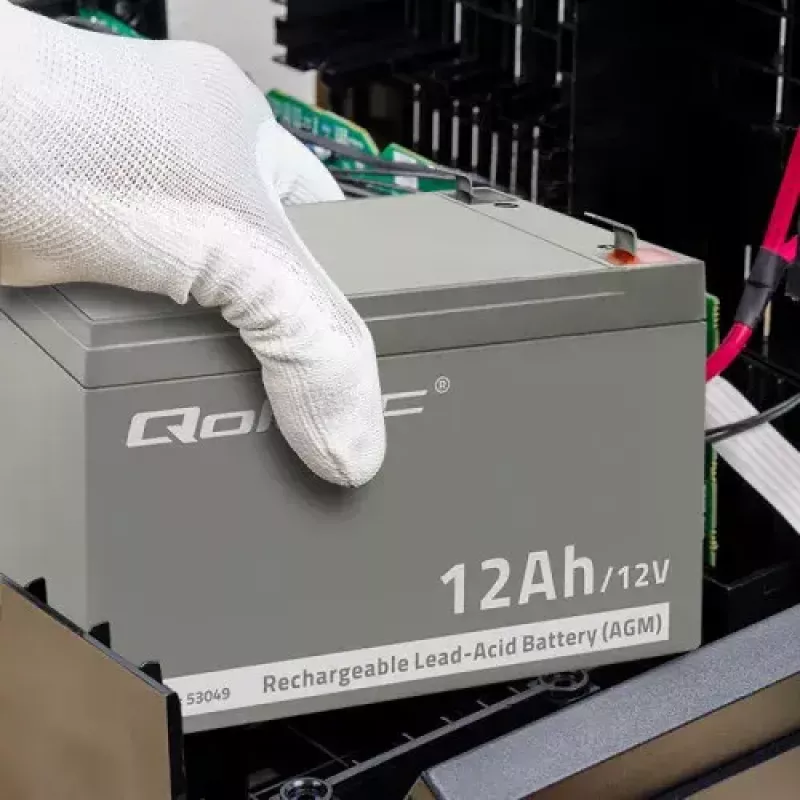 UPS akumulators QOLTEC 53049, VRLA AGM 12 V 12 Ah, pelēks, 150×98×95 mm