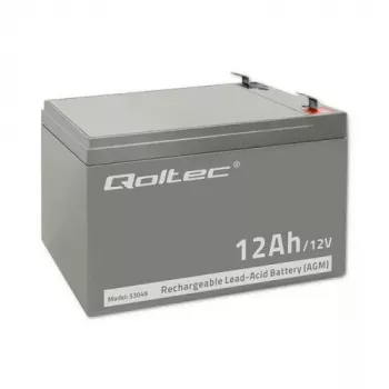 UPS akumulators QOLTEC 53049, VRLA AGM 12 V 12 Ah, pelēks, 150×98×95 mm