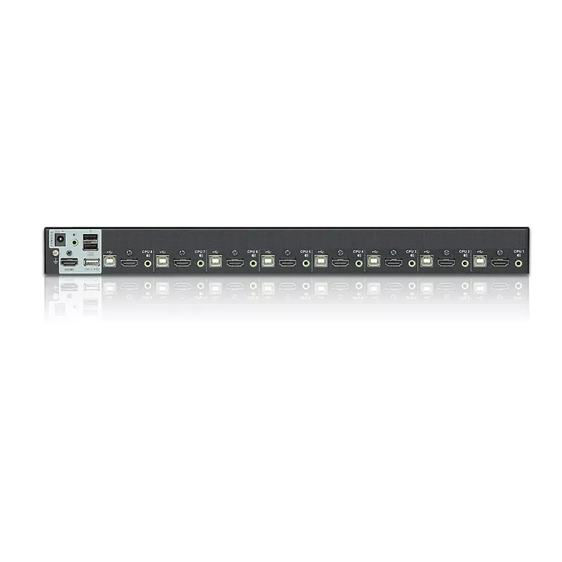 ATEN 8 portu USB - HDMI KVM slēdzis ar USB perifērijas portu, 1920 x 1200 pikseļi, WUXGA, 8,56 W, melns