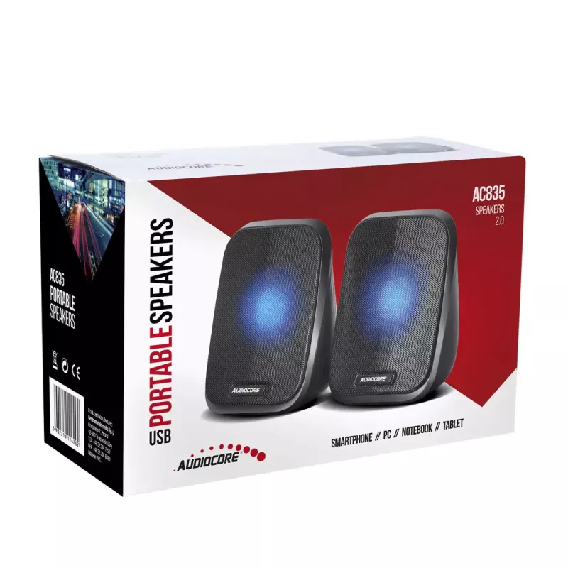 Skaļrunis Audiocore AC835 vadu 2.0 6 W USB melns galda skaļruņi