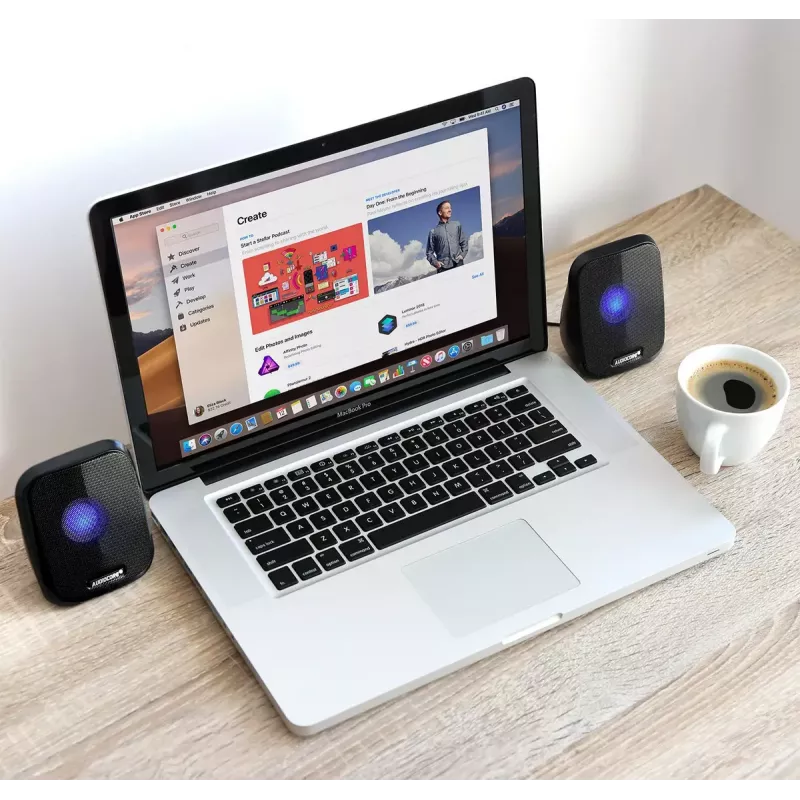 Skaļrunis Audiocore AC835 vadu 2.0 6 W USB melns galda skaļruņi