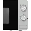 Solo mikroviļņu krāsns Gorenje MO20E1S — 20 L, 800 W, rotējoša vadība, 270 mm rotējošais paliktnis, nerūsējošais tērauds/melna