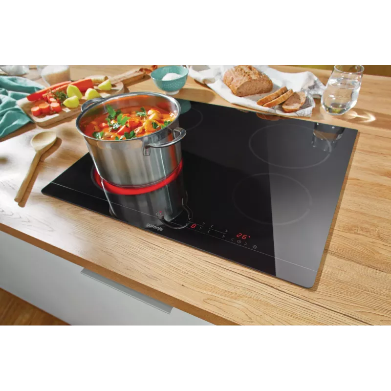 Iebūvējamā keramikas plīts virsma Gorenje ECT641BSC, 60 cm, 4 zonas, skārienvadība, melna