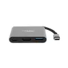USB-C uz HDMI un USB centrmezgls NATEC Fowler Mini — USB 2.0 Type-C saimniekdators, HDMI, USB-A un USB-C porti, pelēks