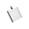 USB-C uz HDMI un USB centrmezgls NATEC Fowler Mini — USB 2.0 Type-C saimniekdators, HDMI, USB-A un USB-C porti, pelēks