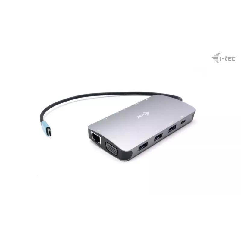 Docking Station i-tec Metal USB-C Travel Nano Dock HDMI/VGA ar LAN + Power Delivery 100 W