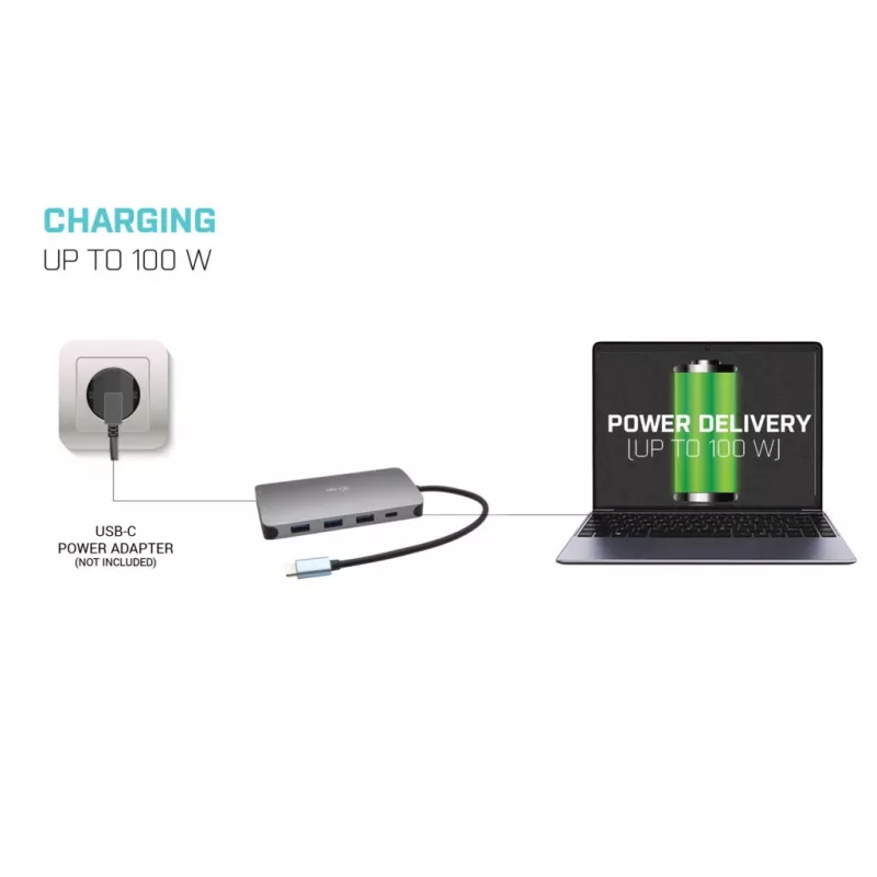 Docking Station i-tec Metal USB-C Travel Nano Dock HDMI/VGA ar LAN + Power Delivery 100 W