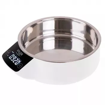 Elektroniskie virtuves svari Adler AD 3166 – 5 kg ietilpība, 1 g precizitāte, nerūsējošā tērauda bļoda 0,9 l, LCD, taimeris