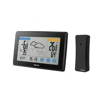Higrometra termometrs Hama Touch Black LED Battery