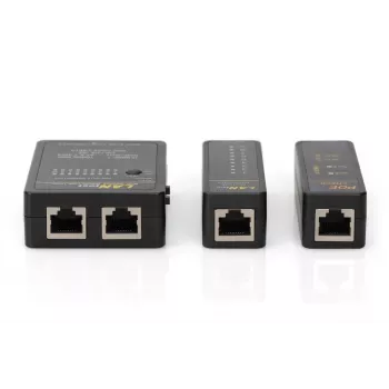 DIGITUS Kabeļu testeris, tīkls, RJ45, BNC galvenā ierīce, attālinātā ierīce, PoE testeris, ar somiņu