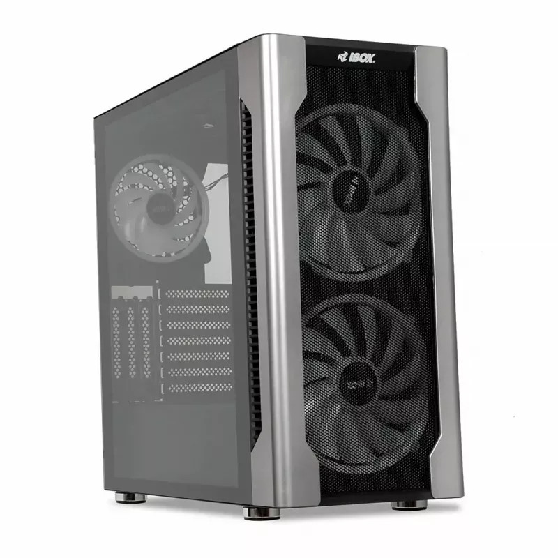 Datora korpuss IBOX Chiron ZH68 Gaming, ATX Midi-Tower, EATX atbalsts, melns, sānu logs, apgaismojums