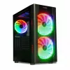 Datora korpuss IBOX Chiron ZH68 Gaming, ATX Midi-Tower, EATX atbalsts, melns, sānu logs, apgaismojums