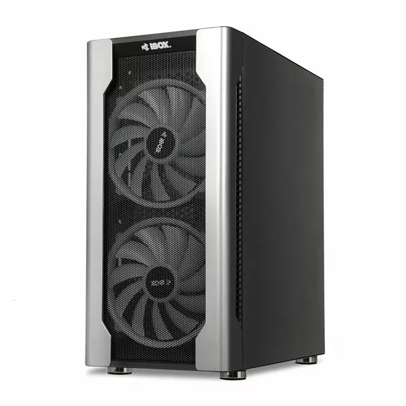 Datora korpuss IBOX Chiron ZH68 Gaming, ATX Midi-Tower, EATX atbalsts, melns, sānu logs, apgaismojums
