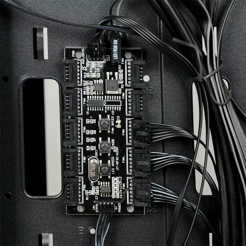 Datora korpuss IBOX Chiron ZH68 Gaming, ATX Midi-Tower, EATX atbalsts, melns, sānu logs, apgaismojums