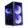 Datora korpuss IBOX Chiron ZH68 Gaming, ATX Midi-Tower, EATX atbalsts, melns, sānu logs, apgaismojums