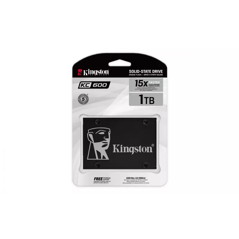 Kingston Technology 1024G SSD KC600 SATA3 2.5 collas, 1 TB, 2.5 collas, 550 MB/s, 6 Gbit/s