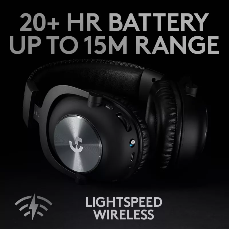 LOGITECH Pro X Wireless Lightspeed Gaming Headset Melns