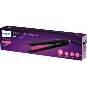 Iztaisnošanas suka Philips StraightCare Essential ThermoProtect BHS375/00 — keramiskas plāksnes 28 mm, 2 siltuma līmeņi, maks. 220°C