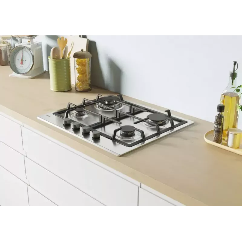 Candy Idea CHG6BR4WX Nerūsējošā tērauda iebūvējamā gāzes plīts virsma 60 cm 4 zonas