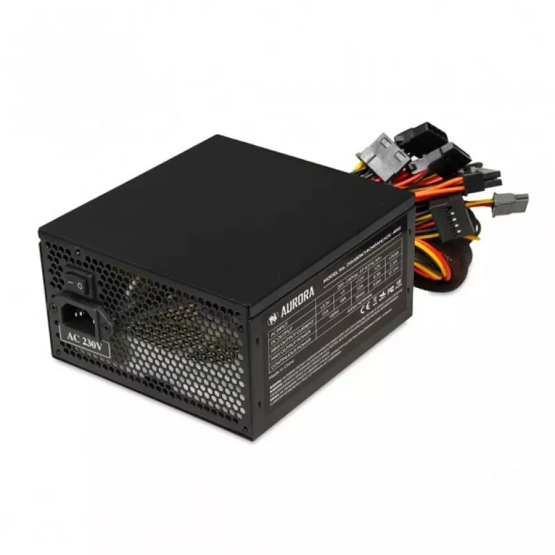 Barošanas bloks IBOX iBox Aurora 600 W 20+4 kontaktu ATX, 140 mm ventilators, metāla korpuss, melns