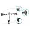 DIGITUS Univer.dual Monitor Clamp Mount 17-32in 2x 8kg (max.) Melns