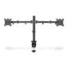 DIGITUS Univer.dual Monitor Clamp Mount 17-32in 2x 8kg (max.) Melns