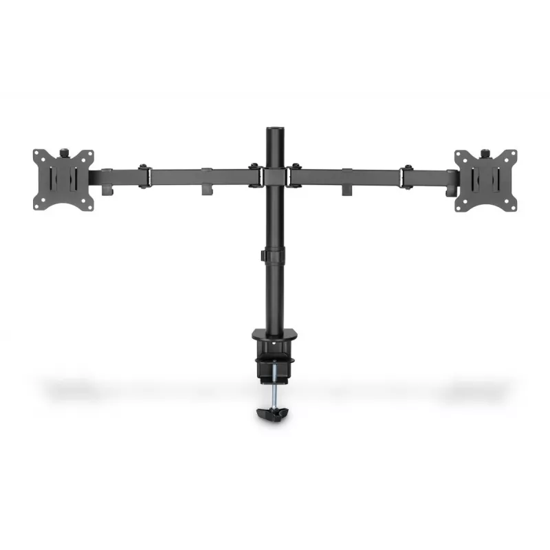 DIGITUS Univer.dual Monitor Clamp Mount 17-32in 2x 8kg (max.) Melns