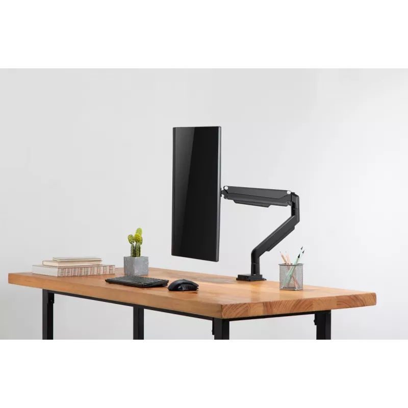 DIGITUS Universāls viena monitora stiprinājums ar gāzes atsperi un skavu 17–32 collām, 9 kg