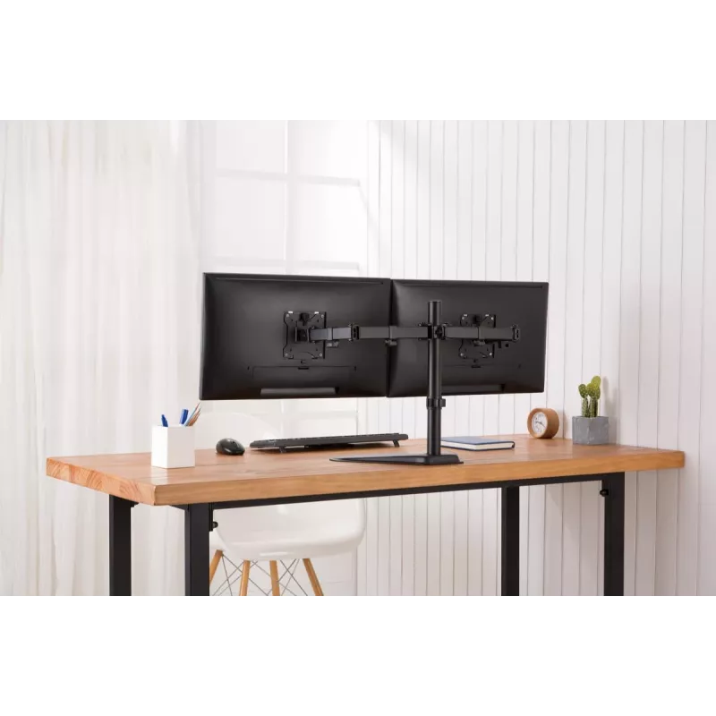DIGITUS universāls dubultā monitora statīvs 17–32 collas 2x 8 kg (maks.) melns