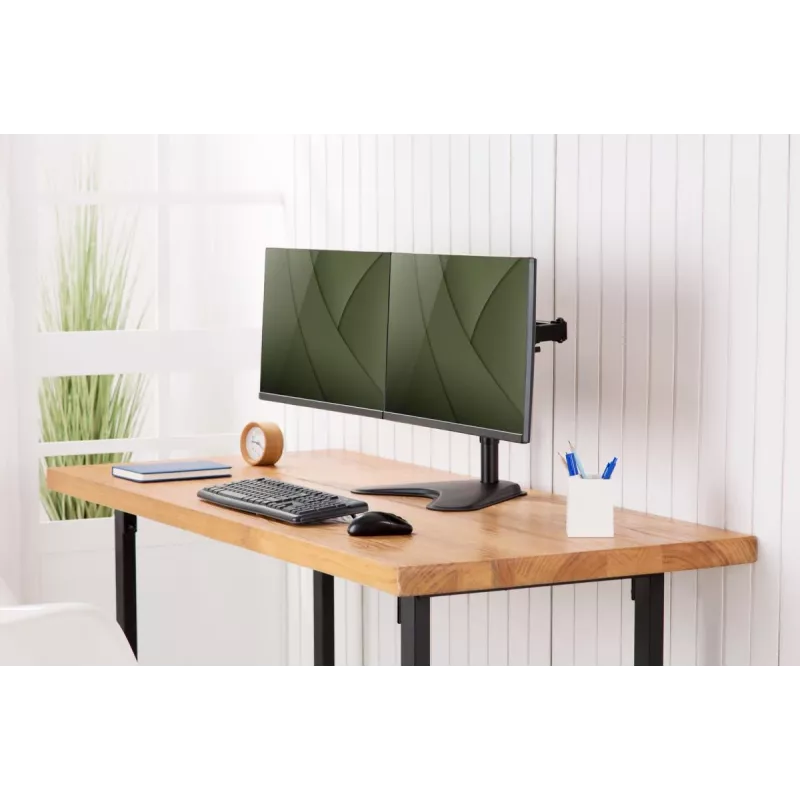 DIGITUS universāls dubultā monitora statīvs 17–32 collas 2x 8 kg (maks.) melns