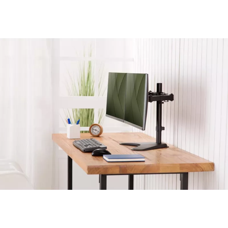DIGITUS universāls dubultā monitora statīvs 17–32 collas 2x 8 kg (maks.) melns