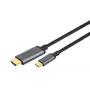 DIGITUS USB-C - HDMI adapteris, 2m 4K/30Hz, melns, metāla korpuss