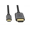 DIGITUS USB-C - HDMI adapteris, 2m 4K/30Hz, melns, metāla korpuss
