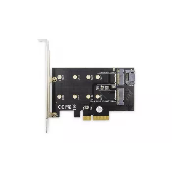 DIGITUS M.2 NGFF/NVMe SSD Pci-e pievienotā karte atbalsta B, M un B+M atslēgu, izmēri 80, 60, 42 un 30 mm