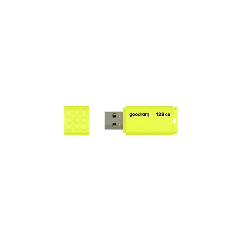 USB zibatmiņa GOODRAM UME2 128 GB USB 2.0 Type-A, dzeltena, 21×51 mm