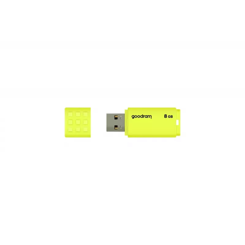 USB zibatmiņa GOODRAM UME2 8 GB USB 2.0 Type-A, dzeltena, vāciņa dizains
