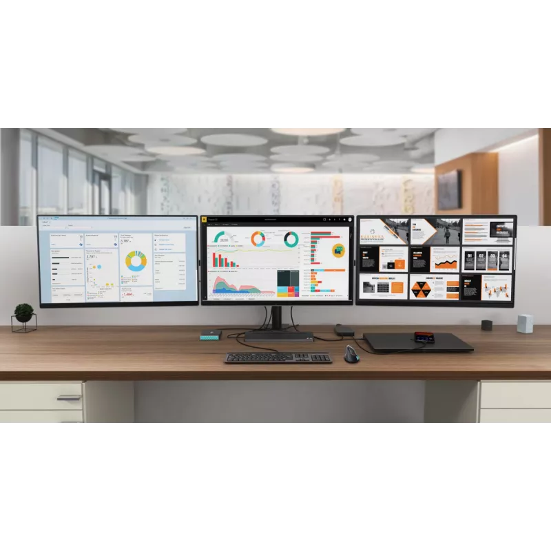 i-tec Metāla USB-C ergonomiska 4K 3x displeja dokstacija + barošana 85 W