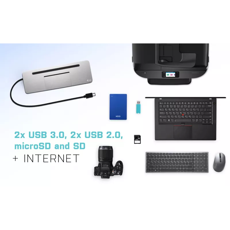 i-tec Metāla USB-C ergonomiska 4K 3x displeja dokstacija + barošana 85 W
