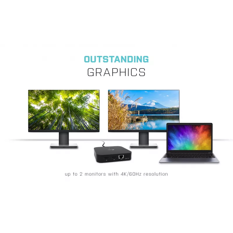 i-tec USB-C Dual Display Docking Station ar Power Delivery 100 W
