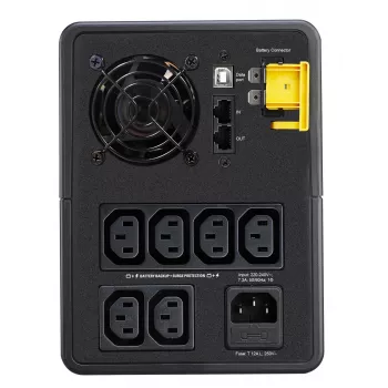 APC Back-UPS, 1600VA, tornis, 230V, 6x IEC C13 ligzdas, AVR, līnijinteraktīvs, 1,6 kVA, 900 W, sinusoidāls, 140 V, 300 V