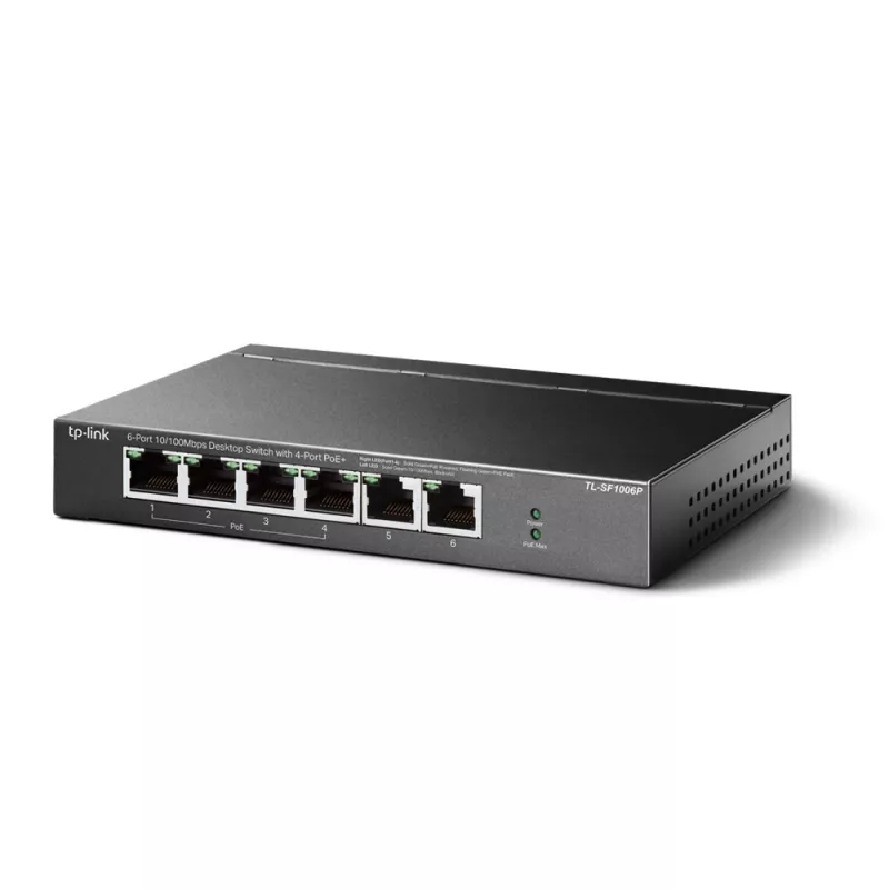 TP-Link TL-SF1006P tīkla slēdzis Nepārvaldāms Fast Ethernet (10/100) Power over Ethernet (PoE) Melns