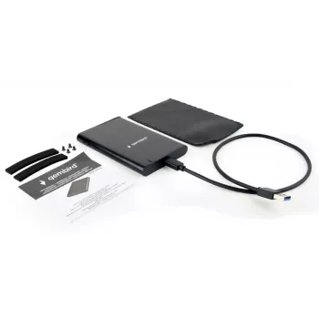 GEMBIRD USB 3.1 2.5 collu SATA HDD korpuss ar Type-C portu, matēts alumīnijs - melns