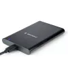 GEMBIRD USB 3.1 2.5 collu SATA HDD korpuss ar Type-C portu, matēts alumīnijs - melns