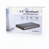 GEMBIRD USB 3.1 2,5 inch SATA HDD korpuss ar Type-C portu, matēts alumīnijs - pelēks