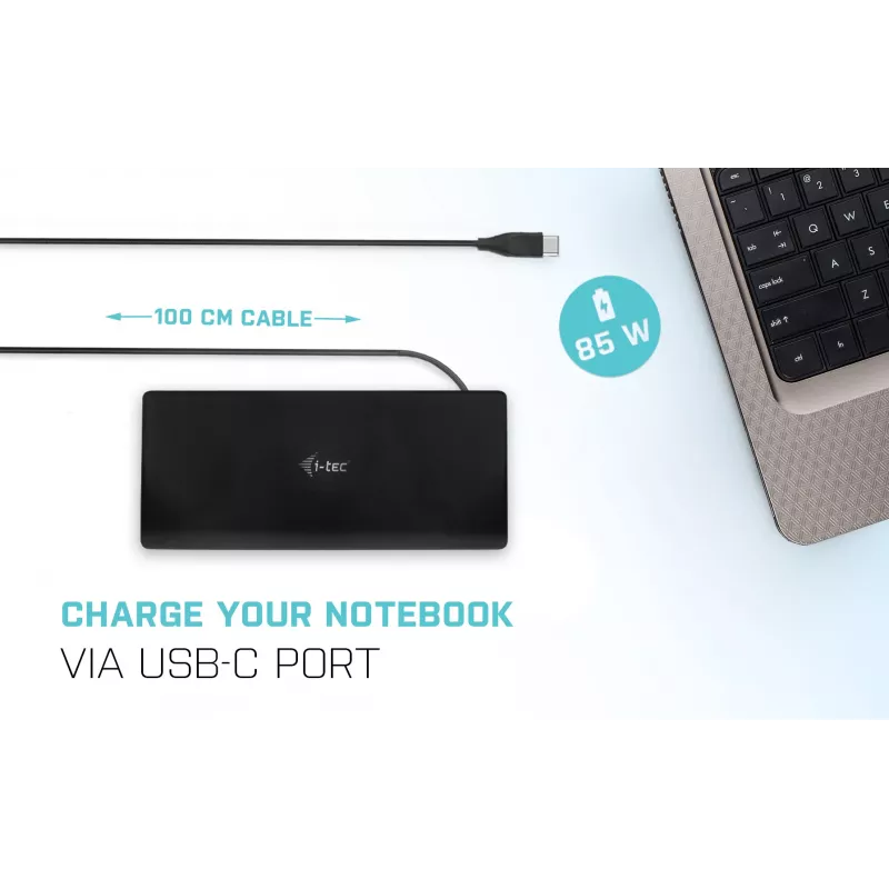 Dokstacija i-tec USB-C Quattro Display ar strāvas padevi 85 W