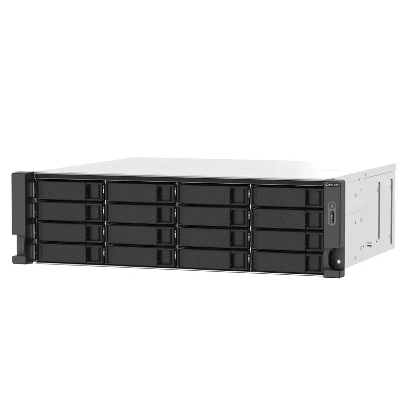 QNAP TS-1673AU-RP-16G NAS/glabāšanas serveris Rack (3U) Ryzen Embedded V1500B 16 GB DDR4 0 TB QNAP QTS Melns, Pelēks