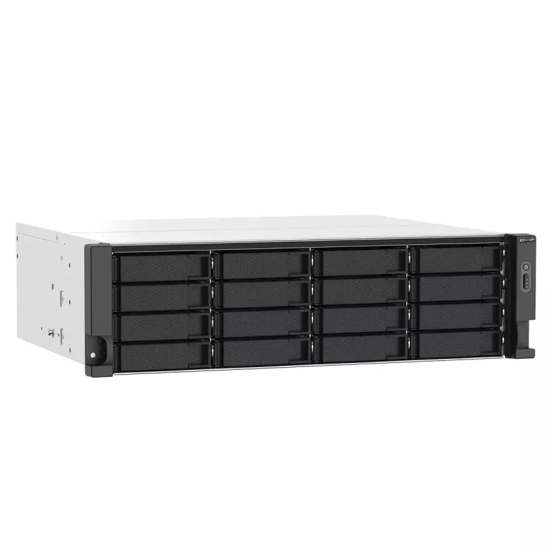 QNAP TS-1673AU-RP-16G NAS/glabāšanas serveris Rack (3U) Ryzen Embedded V1500B 16 GB DDR4 0 TB QNAP QTS Melns, Pelēks