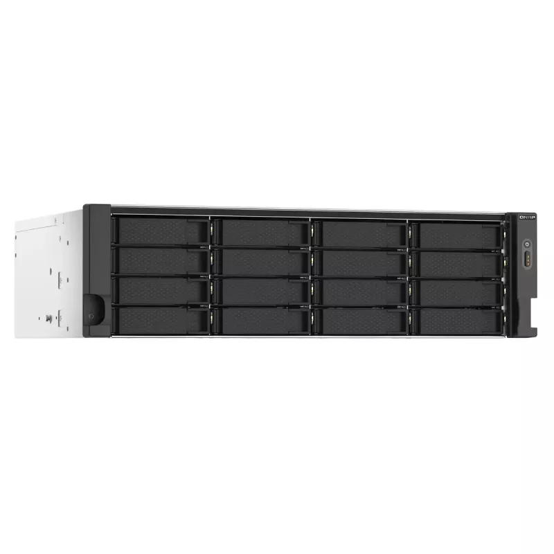 QNAP TS-1673AU-RP-16G NAS/glabāšanas serveris Rack (3U) Ryzen Embedded V1500B 16 GB DDR4 0 TB QNAP QTS Melns, Pelēks