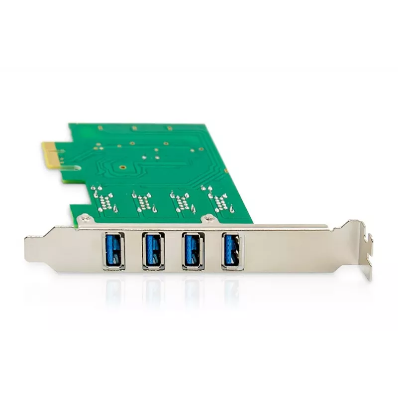 DIGITUS USB Pci-e papildinājuma karte USB3.0, 4 portu A/F, mikroshēmojums: VL805, pašdarbināma